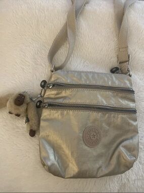 Kipling Metallic Champagne Crossbody Bag